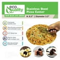 thumbnail image 4 of EcoQuality Stainless Steel Pizza Cutter Wheel with Sharp Blade for Cutting Pies, Pizza, Crusts Built in Finger Guard for Safety, Comfortable Grip, Dishwasher Safe - 8.5inch (8), 4 of 7