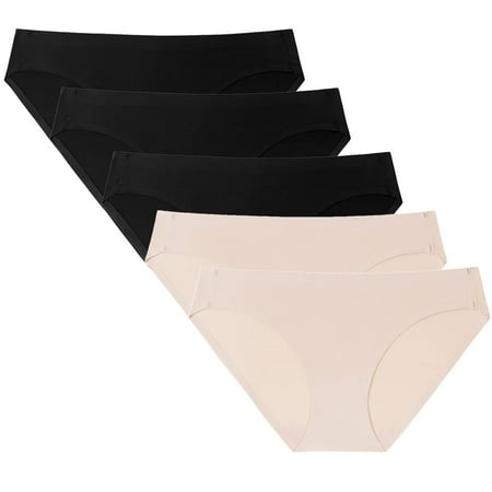 

Wetopkim Womens Seamless Underwear Breathable Stretch Bikini Panties No Show Nylon Spandex Women Hipster Panties(Size: L)