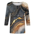 thumbnail image 4 of Tops de Verano 3/4 Mangas para Mujeres 2025 Impresa Camiseta Blusa Cuello Redondo Primavera Y Verano Top, 4 of 5