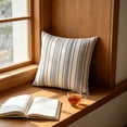 thumbnail image 4 of Darzheoy Boho Throw Pillow,Farmhouse Decorative Striped Square Pillow,Yarn Dyed Striped Woven Cushion Pillow,Soft Cotton Blend Decorative Cushion Pillow for Sofa Living Room Bedroom Home Decor, 4 of 6