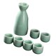 thumbnail image 1 of Juego de Sake de cerámica, recipiente de cerámica para Sake, juego de tazas, regalos, botella de Sake, adorno, decoración, bebida de Sake tradicional Verde, 1 of 8