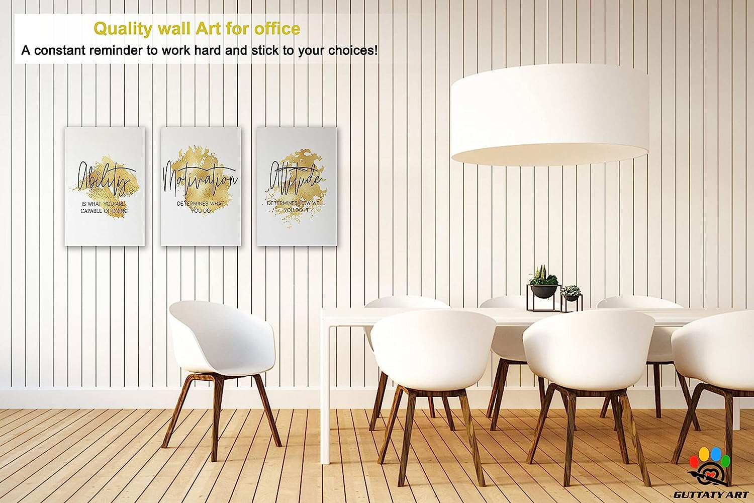 Office Wall Art-3 Panel Motivational Wall Art, Inspirational Quotes Canvas Art for Home Office Wall Decor,Positive Quote Wall Decor, Entrepreneur Words Poster Frame for Company 12\u201dx18\u201dx3Pcs