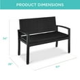 thumbnail image 2 of Best Choice Products 2-Person Outdoor Wicker Bench Garden Patio Porch Furniture w/ 700lb Capacity - Black/Black, 2 of 7