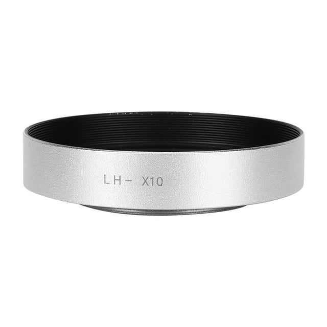 LHX10 Beautiful Appearance Hollow Metal Compact Detachable Camera Lens Hood for Fuji X10/X20/X30(argent )