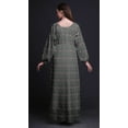thumbnail image 2 of Bimba Moss Georgette Cheddar Carnation Floral Printed Womenâ€™s Long Sleeve Elastic Waist MaxiÂ&nbsp;DressÂ&nbsp;Gown-Small, 2 of 5
