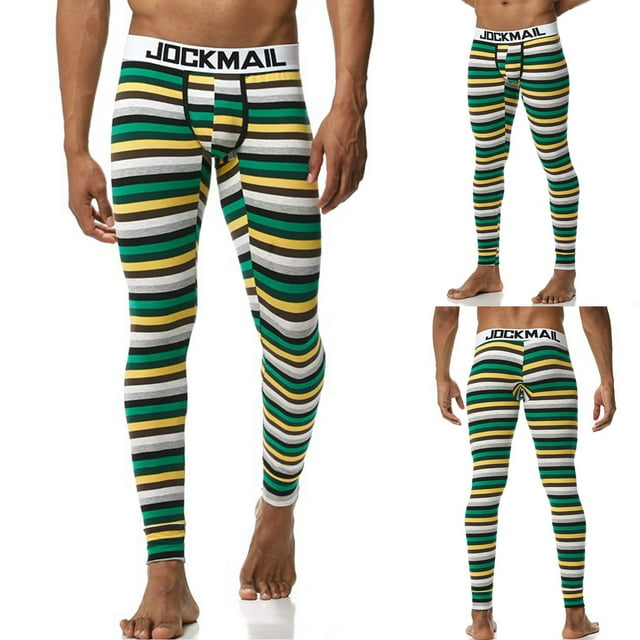 Pantalon de Mode pour Hommes Tendance Base Chaud Mince Design en Forme de U Pantalon Arc-en-Ciel