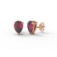 thumbnail image 2 of 1.60 Ct Pear Shape Garnet 925 Sterling Silver Rose Vermeil Solitaire Ring Pendant Earring Set Jewelry, 2 of 5