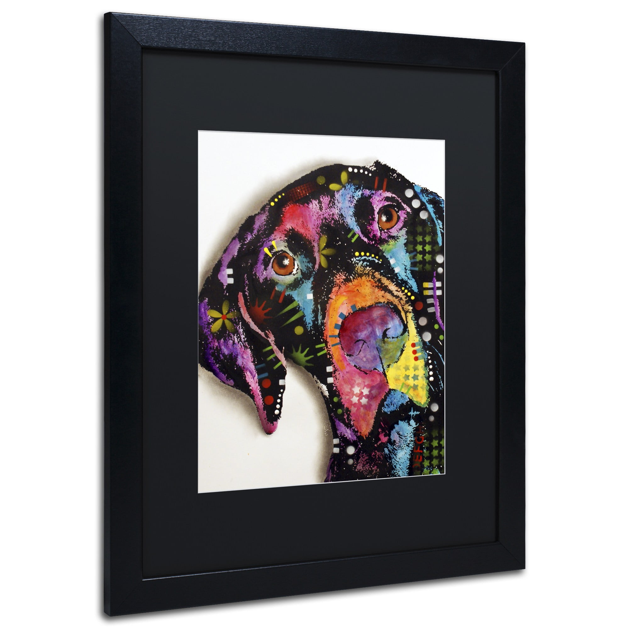 Trademark Fine Art "Pointer" Canvas Art by Dean Russo, Black Matte, Black Frame