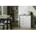 thumbnail image 3 of South Shore Myro Compact Kitchen Island with Storage, in Faux Black Stone and White, 3 of 19
