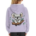 thumbnail image 6 of Xoenoiee Branch Koala Purple Pattern Girls Hoodies Pullover Sweater Hooded Sweatshirt for Kids Cosy Long Sleeve Winter Athleticwear with Kangaroo Pocket, L, 6 of 7