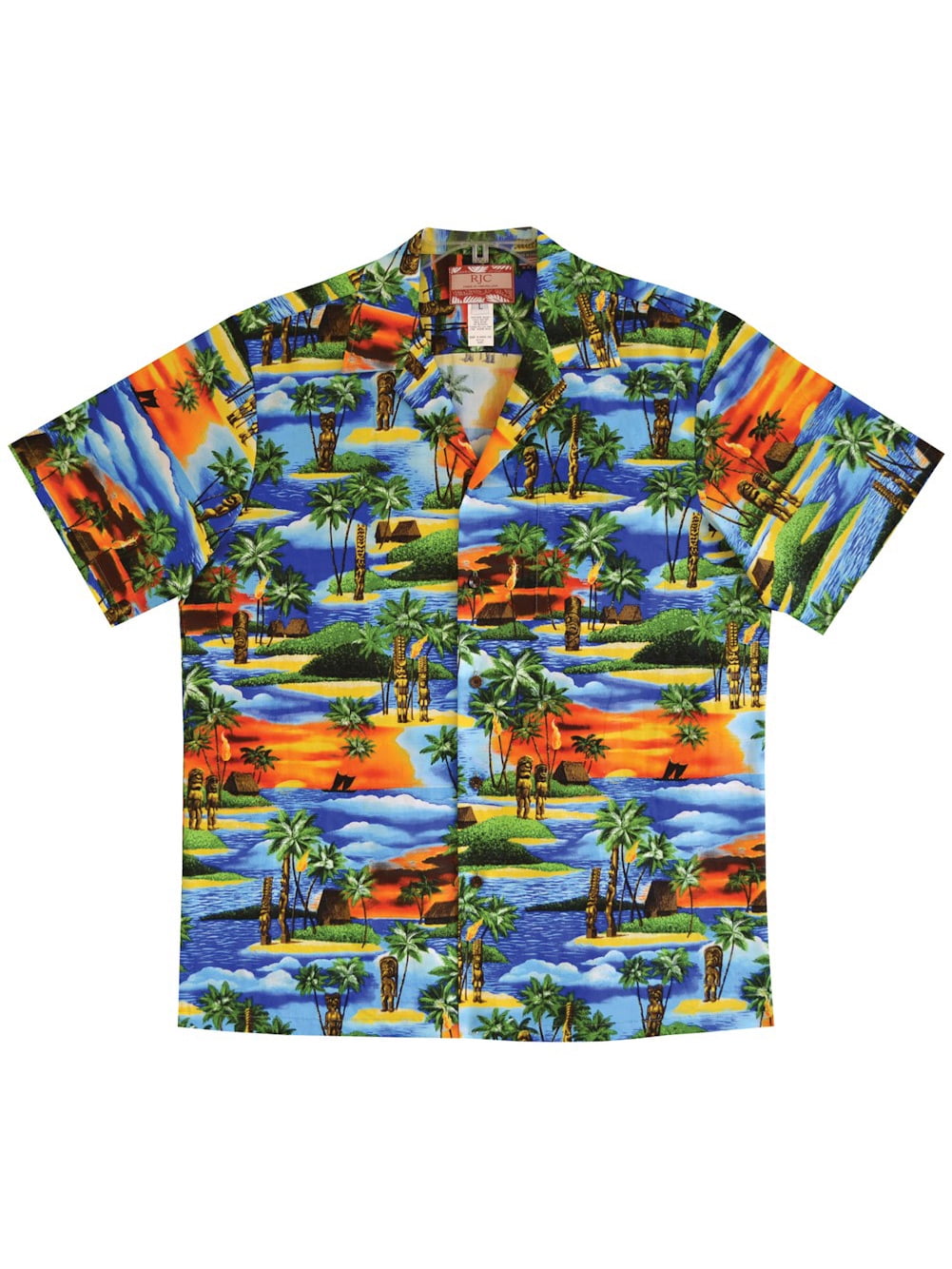 Ewindy Mens Hawaiian Shirt Beautiful Sunset Coconut Hawaiian Shirts Aloha Casual Button Down Short Sleeve Shirt