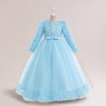 thumbnail image 2 of Miluxas Girls Lace Dress for Kids Wedding Bridesmaid Pageant Party Maxi Gown Princess Puffy Tulle Ball Dresses Blue 3-4Years, 2 of 5