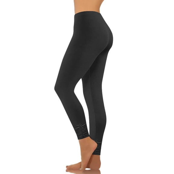 Gamivast Tummy Control Leggings for Women Plus Size Seamlesss Ruched Ankle Stretchy High Waisted Workout Legging Soft Casual Butt Lifting Daily Yoga Pants