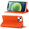 thumbnail image 2 of SaniMore Wallet Case for iPhone 14 Plus 6.7" 2022, Wrist Strap Flip Kickstand Card Slots Genuine PU Leather Shockproof TPU Shell Anti-fall Full-body Protective Cover For iPhone 14 Plus, Orange, 2 of 8