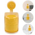 thumbnail image 2 of Portacepillos de dientes de pared con vaso, autodrenante, organizador de cepillos de dientes para baño, sin taladro, vaso de plástico amarillo, 2 of 8
