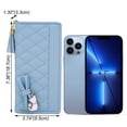 thumbnail image 5 of UTO Long Wallet for Women PU Leather Bifold Cute Cat Purse Phone Card Holder Clutch with Tassel Zipper Pocket(Blue), 5 of 7