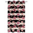 thumbnail image 2 of Pink Bow Cake Outdoor Curtains for Patio, Black Pink Striped Linen Love Vintage Privacy Drapes Grommet Waterproof Outside Curtains for Porch/Cabana/Balcony 54"x 84", 1 Panel, 2 of 9