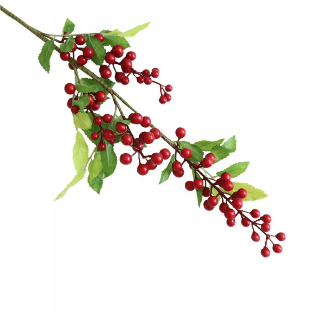 as described Silver+Red LOVIVER 400Pcs Mini Christmas Frosted Fruit Berry Holly Artificial Flower Decor