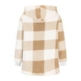 thumbnail image 4 of Winter clothing for women Winter Warm Oversized Hooded Long Coat With Checkered Design And Side Pockets, 4 of 6