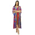 thumbnail image 2 of Bimba Exclusive Rayon Kaftan Chic Coverup Dress Drawstring Waist Night Wear, 2 of 8