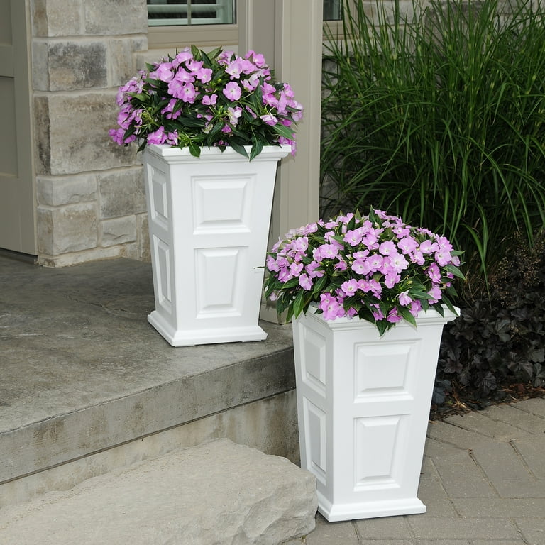 Wyndham Tall Planter - White - 2-Pack - Walmart.com