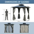 thumbnail image 2 of Outdoor Grill Gazebo , 8 x 8FT Hardtop BBQ Gazebo with UV-Resistant Polycarbonate Roof & Storage Hooks for Patio, Lawn, Garden, Grey, 2 of 5