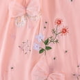 thumbnail image 4 of Spazoro Toddler Girls Dress, Floral Embroidery & Bow Short Sleeve Crew Neck Casual Summer Shirt Dresses Pink Size 3, 4 of 6