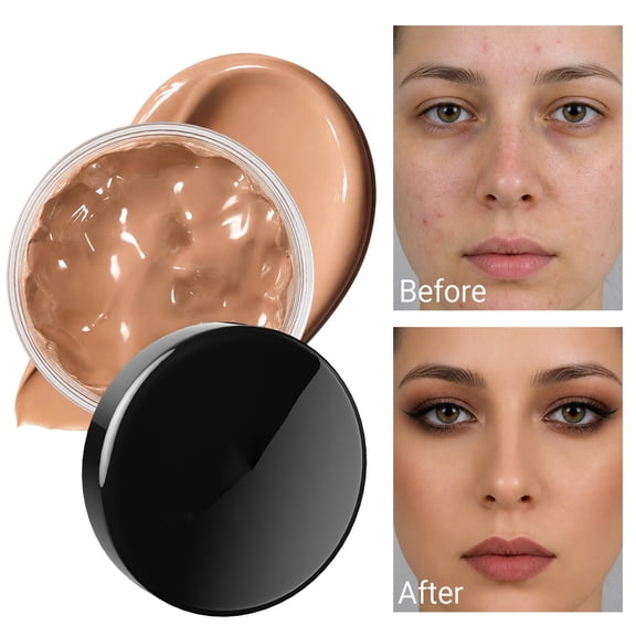 BUDAO00 Cream Concealer Pot Makeup, Matte Buildable Coverage for Dark Circles, Blemishes and Uneven Tone, Blendable Face Concealer for Spot Coverage and Daily Makeup, for Home and Travel