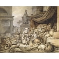 thumbnail image 2 of Jean-Baptiste Huet 24x20 Gold Ornate Framed and Double Matted Museum Art Print Titled - Market Scene with a Fantastic Sculpture (1797-1798), 2 of 4