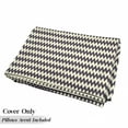 thumbnail image 5 of Chevron Floor Pillow Lounger Cover, Horizontal Narrow Sharp Edged Zig Zags Classical Simplistic with Retro Effects, Nap Mat Printed Fabric Case for 5 Pillows, 88" x 36", Dark Blue Cream, by Ambesonne, 5 of 5