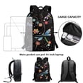 thumbnail image 6 of KUIFORTI Dragonfly Hippie Floral Print Girls Kids Schoolbag Set 3 Pcs, Kids 17 inch Daypack and Lunch Box Combo Set with Pencil Case for School, 6 of 7