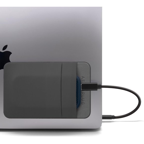Funda adhesiva para portátil Afterplug de 2 bolsillos, color gris
