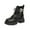 Black, variant on Dasayo Black Boots Women Motorcycle Chunky Ankle Round Toe Fashion Lace up Faux Leather Boots Shoes for Women 36