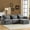 Gray, variant on UBesGoo 111" W Modular Sectional Sofa Couches, 3 Seat L-Shaped Sofa with Movable Ottoman Chaise, Chenille Fabric Cloud Sofa for Living Room, Gray