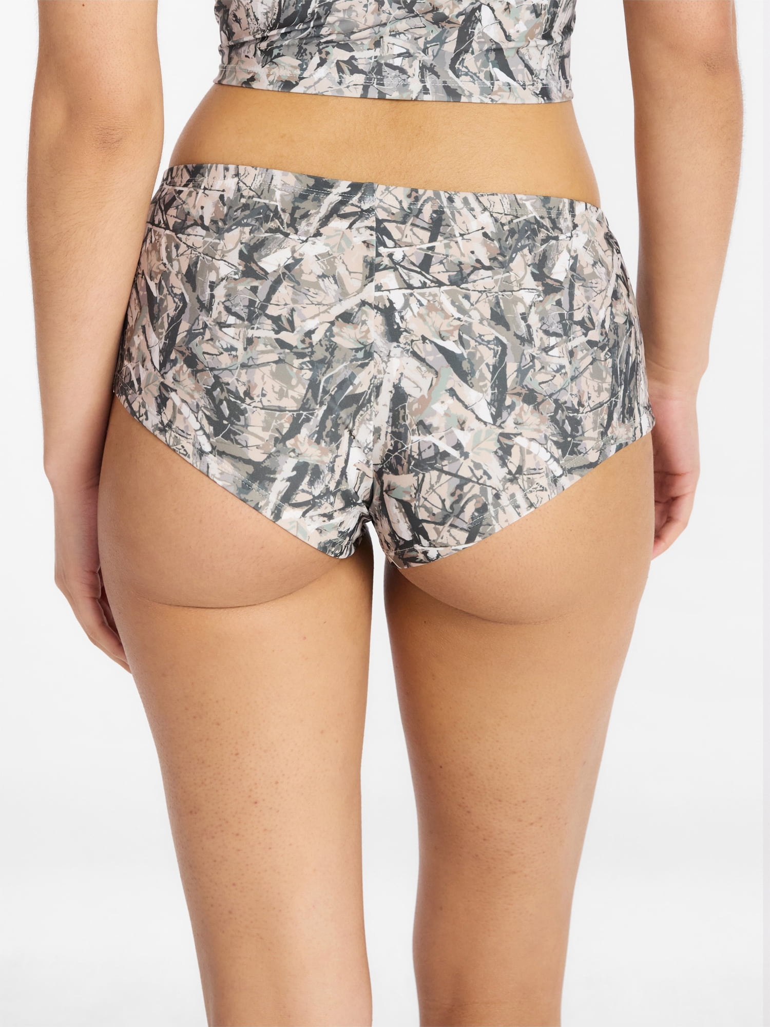 No Boundaries Camo Print Swim Shorts, Women's XXS-XXL