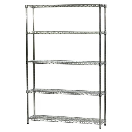

Chrome Wire Shelving with 5 Shelves - 12 d x 48 w x 72 h (SC124872-5)