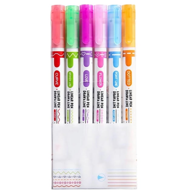 Ensemble de Surligneurs 5 ml Stylo de Prise de Notes Stylo à Double Tête Stylo au Design Classique Design Intelligent, Expérience d'Écriture Fluide Jolis Stylos pour Écrire, Journal, Dessin, Coloriage, Prise de Notes, Fournitures pour le Collège