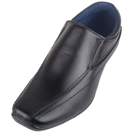 

ABSOLUTE FOOTWEAR Mens Easy Slip On Faux Leather Casual Smart Formal Work School Loafer Shoes - Black - US 13