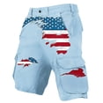 thumbnail image 3 of DIOAZUD Men's Outdoor Casual American Flag Cargo Shorts Patriotic Print Multi Pockets Loose Fit Lightweight Summer Wear, 3 of 7