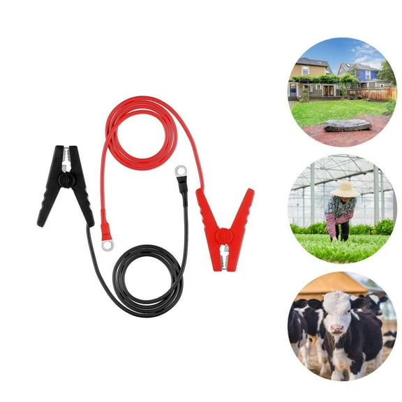 Set of 2 Fence Electric Fene Wire,3.7FT Length Solar Powered Electric Fene Wire,QZS Durable Fencing System Wire for Backyard(Black Red)