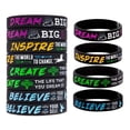 thumbnail image 1 of 12 pulseras de silicona inspiradoras Dream Believe Create Motivational Quote Pulseras elásticas para hombres y mujeres, 1 of 8