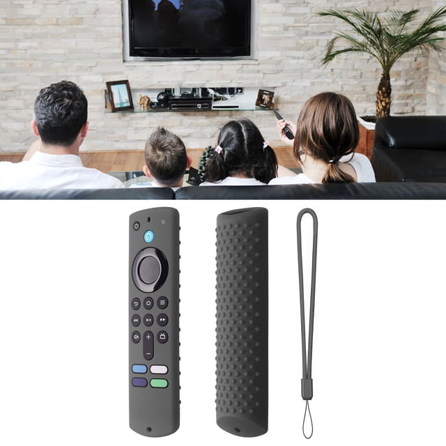 Fondo de Silicona para Mando A Distancia, Ligera, Un Prueba de Golpes, Diseño de Agarre Antideslizante y Cordón para Fire TV Stick, Con Funda para Mando a Distancia