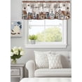 thumbnail image 4 of Curtain Valance for Windows,Country Star Farmhouse Home Kitchen Valances Rod Pocket Short Curtains,Retro Brown Wood Board Window Treatment Panel for Bedroom Bathroom 42"x18", 4 of 7
