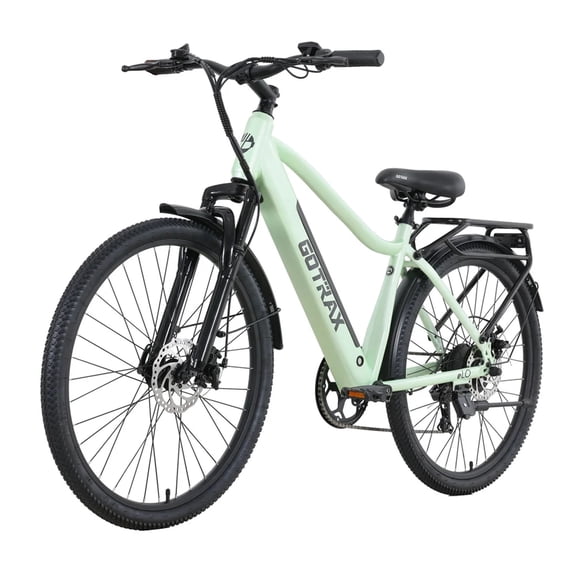 GOTRAX Elo 26" Adult Electric Commuter Bike, 36V 7.8Ah,18 Miles, 6 Speed Shimano, Front Suspension, Unisex