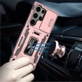 thumbnail image 2 of For Samsung S23 Plus Utter Tough Metal Ring Movable Camera Window Hybrid Case Cover - Rose Gold, 2 of 3