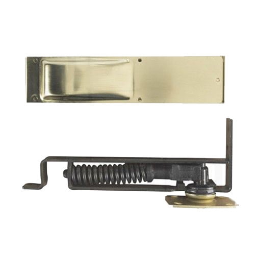 Steel Side Plate Bommer 7800 Series Cast Steel Horizontal Type Light Duty Spring Pivot with Floor Plate 1.37-1.75 Door Thickness Satin Nickel Finish 