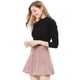 thumbnail image 3 of INSPIRE CHIC Falda Corta Acampanada De Cintura Alta Con Cierre De Botón De Gamuza Sintética Para Mujer Rosa L, 3 of 6