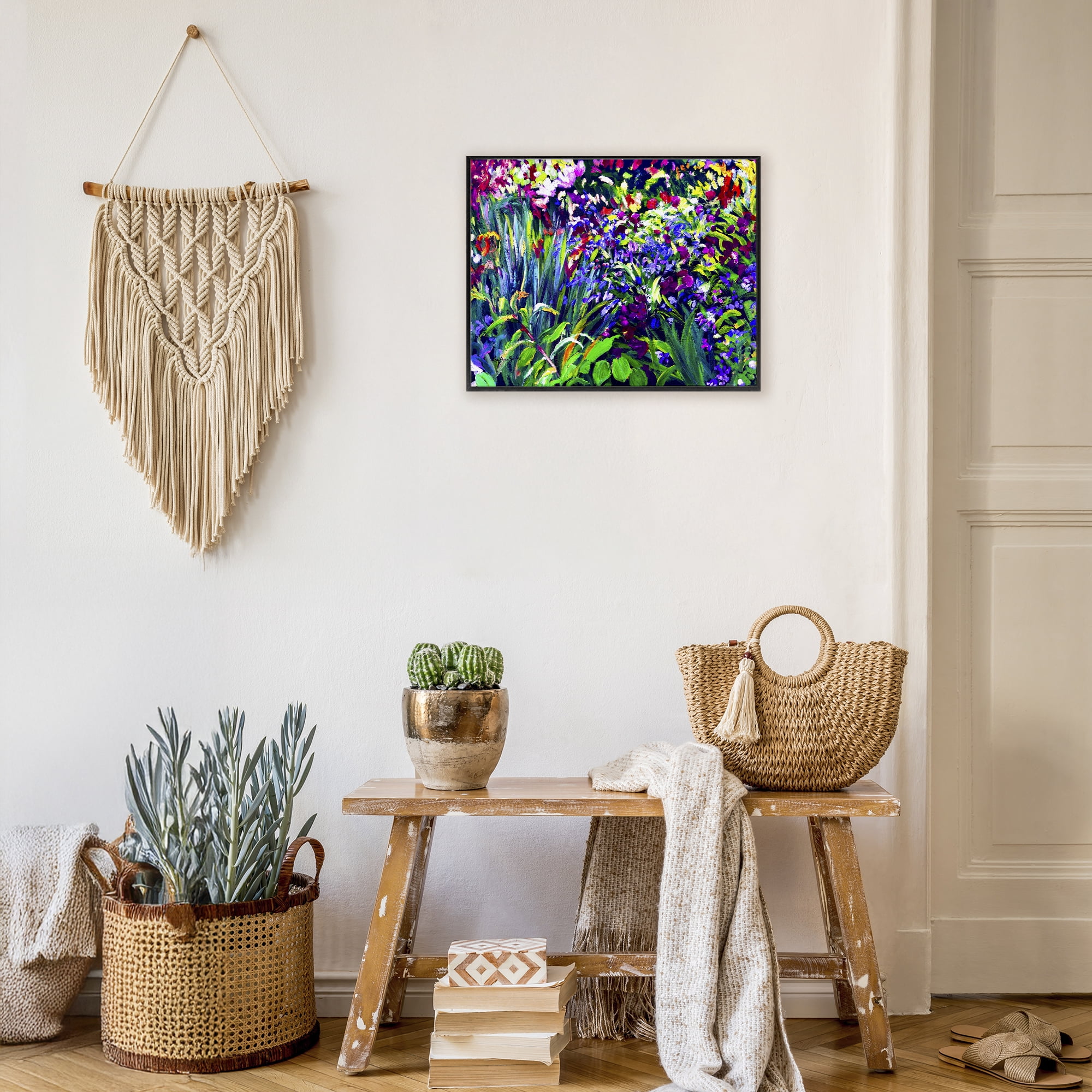 Stupell Industries Vibrant Confetti Garden Black Framed Giclee Art, design by Lee Ann Zirbes