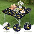 thumbnail image 4 of Yellow Lemon Fruits DarkBlue Pattern Square Fitted Tablecloth with Elastic Edge,Square Table Cover,Washable Elastic Table Cover for Home Kitchen Party Decor 34"x34", 4 of 6