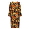 thumbnail image 6 of FOR U DESIGNS Sunflower Pumpkin Print Womens Nightgown Lightweight Long Sleeve Night Shirts Zip Up Duster Lounger Robe with Pockets, Long Sleeve House Coat Fall Home Decor, 3XL, 6 of 8